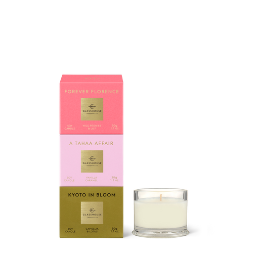Glasshouse Fragrances 30g Most Coveted Candle Trio